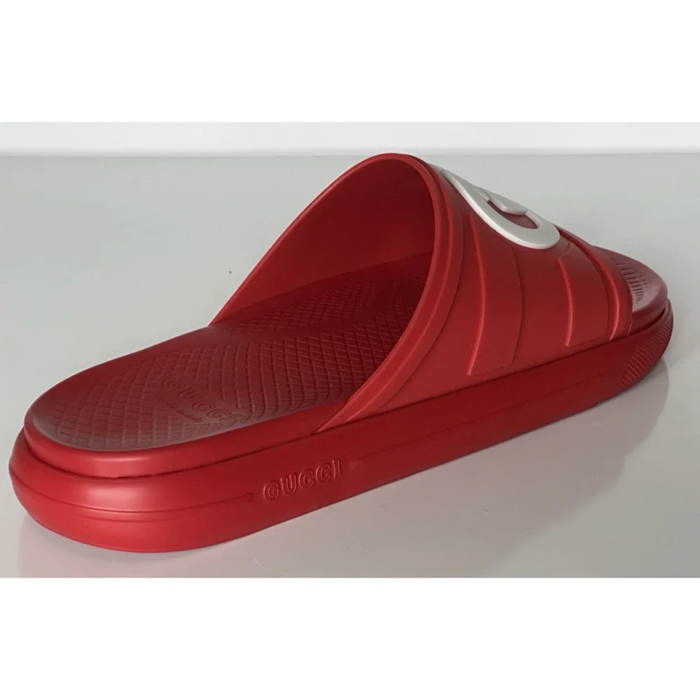 Gucci Men’s Rubber Maple Red/White Sandals 13.5 US (13 Gucci) 780296